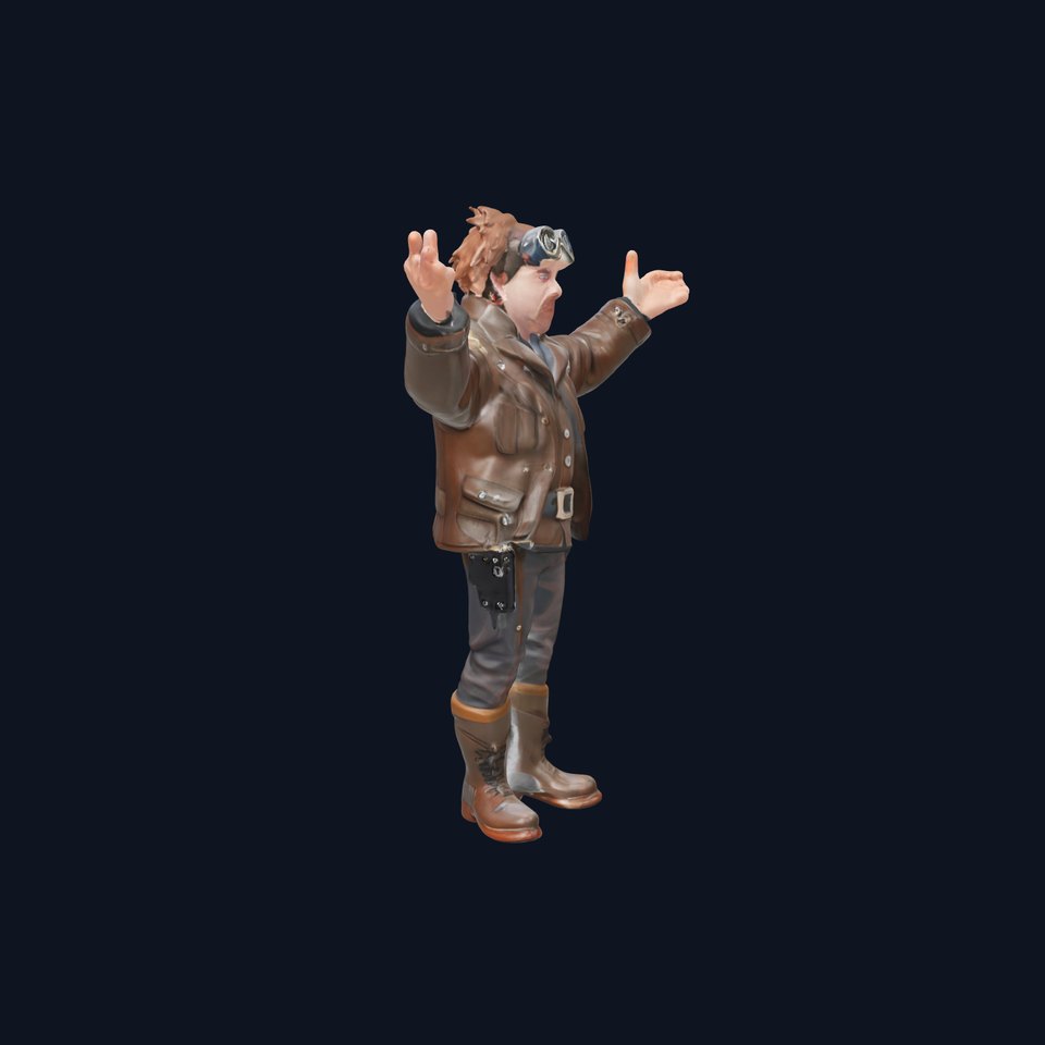 Steampunk Adventurer Character with Leather Jacket and Goggles